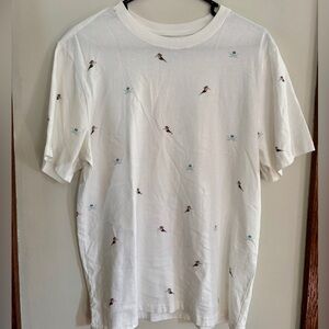 Chubbies White Shirt Pirate &‎ Parrot Shirt 100% Cotton Size Small